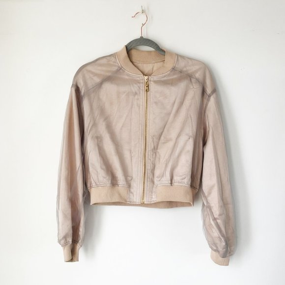 Blush satin bomber jacket - Picture 2 of 5